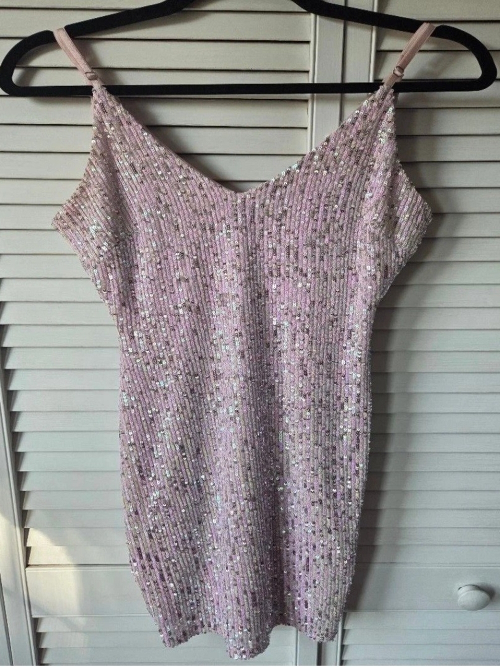 Windsor Soft Blush Pink Sequin-Trim Dress